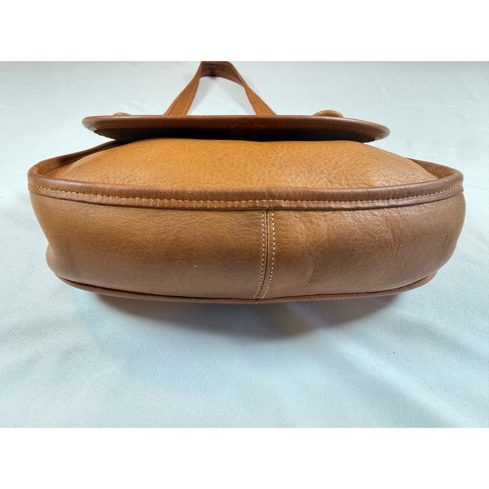 Vtg Rare Coach NYC Crescent Saddle Bag Tan Leather Bonnie Cashin Era Pre-Creed - Picture 10 of 15